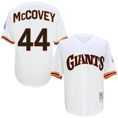 Mitchell And Ness 1989 Giants #44 Willie McCovey White Stitched MLB Jersey - Click Image to Close